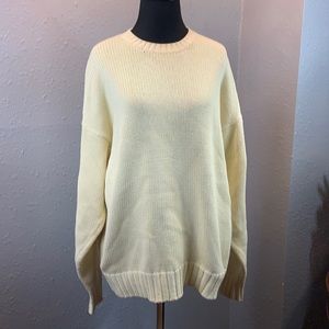 Vintage GAP Oversized Crewneck Sweater 100% Cotton Unisex Men’s XL Cream